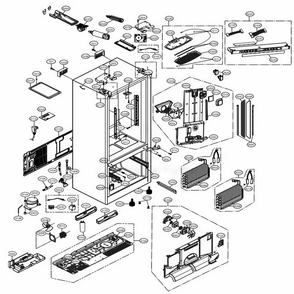 Case Parts Diagram and Parts List for 74013 ASTCSE1 LG Refrigerator