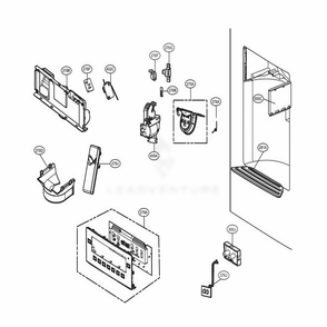 Dispenser Parts Diagram and Parts List for 72069 AWBCSE0 LG Refrigerator