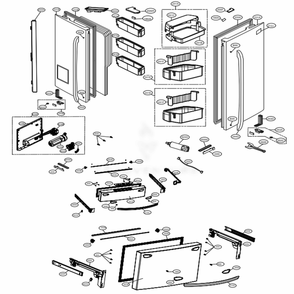 Door Parts Diagram and Parts List for LMXS30746S ASTCNA1 LG Refrigerator