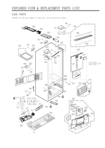Case Parts Diagram and Parts List for GC-L288NMXM AMTCNA2 LG Refrigerator