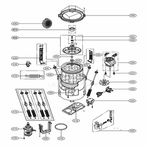 Tub Assembly Diagram and Parts List for WT901CF ASFEMUS LG Washer