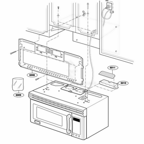 Installation Parts Diagram and Parts List for 64684 AB6ESEA LG Range