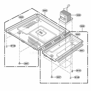 Base Plate Parts Diagram and Parts List for 62469 CB1ESEA LG Wall Oven
