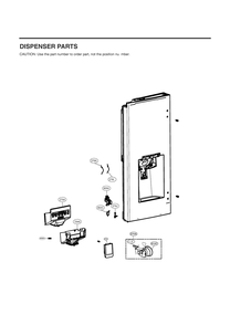 Dispenser Parts Diagram and Parts List for GC-X288NSSM ASTCNA0 LG Refrigerator
