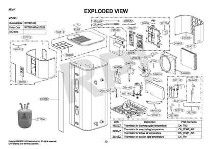 Diagram Diagram and Parts List for R5TT20F-SA0  LG Water Heater