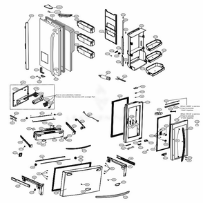 Door Parts Diagram and Parts List for LMXC23796S ASTCNA1 LG Refrigerator