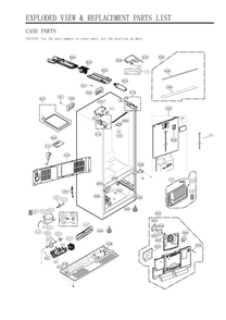 Case Parts Diagram and Parts List for GC-X228NSSM ASTCNA0 LG Refrigerator