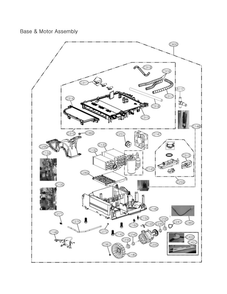 Base And Motor Assembly Diagram and Parts List for DLHC1455V 00 LG Dryer