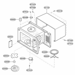 Oven Cavity Parts Diagram and Parts List for JE1860CB ABSEGEU LG Range