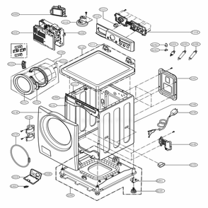 Cabinet And Control Panel Assembly Diagram and Parts List for WM2650HRA ACREPUS LG Washer