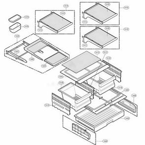 Refrigerator Parts Diagram and Parts List for 78739 AWBCSER LG Refrigerator