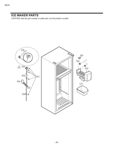 Ice Maker Parts Diagram and Parts List for GM-U652GQGP ASWCSE4 LG Refrigerator