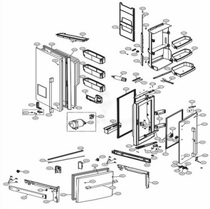 Part Location Diagram of AED74352803 LG HANDLE ASSEMBLY