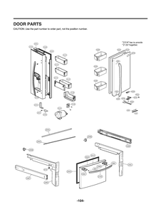 Door Parts Diagram and Parts List for GR-L268NSXH ASTCNA2 LG Refrigerator