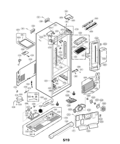 Case Parts Diagram and Parts List for LFC25776SW 03 LG Refrigerator