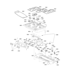 Cooktop Diagram and Parts List for LDG3036ST 00 LG Range