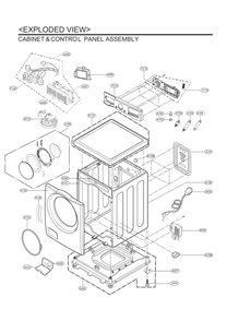 Cabinet And Control Panel Assembly Diagram and Parts List for WM4080HBA ABLEUUS LG Washer
