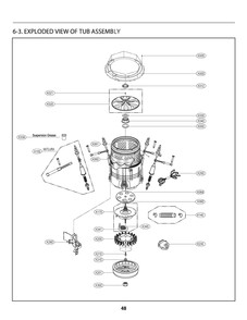 Tub Assembly Diagram and Parts List for T1487EGPT ABWETUS LG Washer