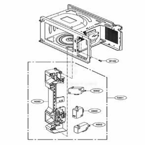 Latch Board Parts Diagram and Parts List for LCRT1513ST CSSELGA LG Microwave