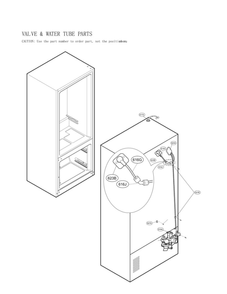 Valve And Water Tube Parts Diagram and Parts List for LFX28968SB 03 LG Refrigerator