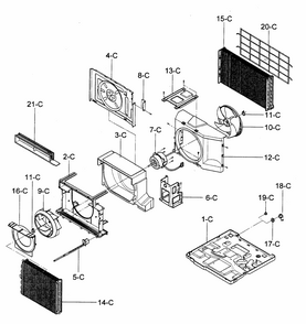 Air Handling/cycle Parts Diagram and Parts List for 58075180500  Kenmore Air Conditioner