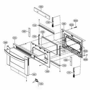 Upper Door Parts Diagram and Parts List for LDE3031ST FSTLLGA LG Range