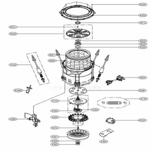 Tub Assembly Diagram and Parts List for 31512 ABWESEU LG Washer Dryer Combo
