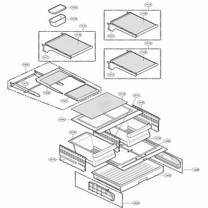 Refrigerator Parts Diagram and Parts List for 78543 AST1SER LG Refrigerator