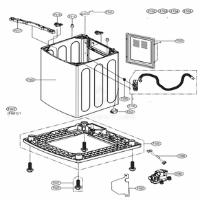 Outer Case Assembly Diagram and Parts List for WT4870CW ABWEEUS LG Washer