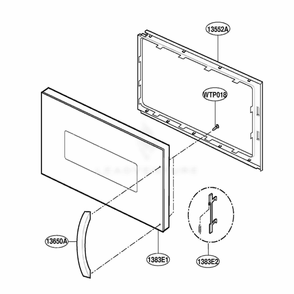Door Parts Diagram and Parts List for SCA2000BCC ABSEGEU LG Range