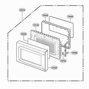 Part Location Diagram of 3581W1A341B LG DOOR ASSEMBLY