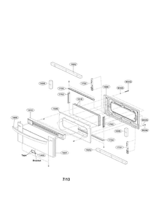 Upper Door Parts Diagram and Parts List for LDG3031ST  LG Range