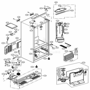 Case Parts Diagram and Parts List for LFC22770SW ASWCNA2 LG Refrigerator