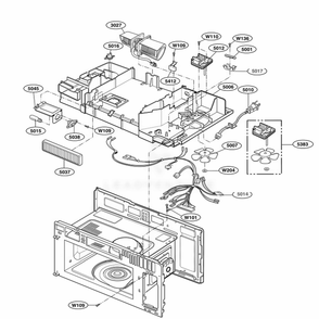 Interior Parts 2 Diagram and Parts List for MMV4205AAQ AB6EMTG LG Microwave