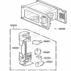 Latch Board Parts Diagram and Parts List for YMT2145SJQ0 AMWEWPC LG Range
