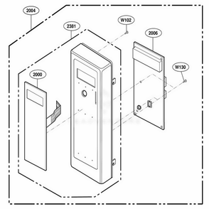 Control Panel Parts Diagram and Parts List for UFS11EA AST7MTR LG Range