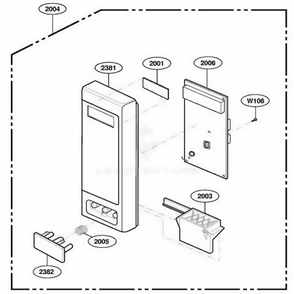 Control Panel Parts Diagram and Parts List for MBBS CSBEBSH LG Wall Oven