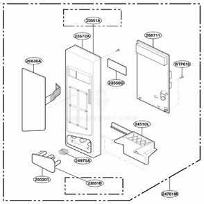 Control Panel Parts Diagram and Parts List for KCMS135HBL0 BKEKAD LG Range