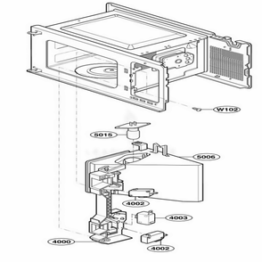 Latch Board Parts 1 Diagram and Parts List for 62464 CB6ESEA LG Wall Oven
