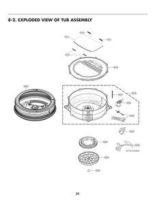 Tub Assembly Diagram and Parts List for WD300CL BPBEEUS LG Washer