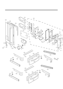 Door Parts Diagram and Parts List for GC-J28AGKXM ASBCNA0 LG Refrigerator