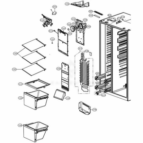 Freezer Compartment Diagram and Parts List for LSXS26396S ASTCNA2 LG Refrigerator