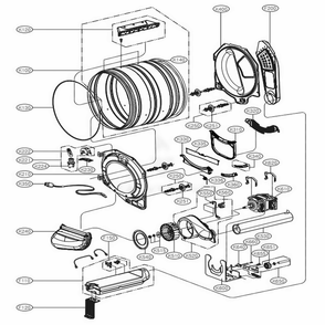 Drum And Motor Assembly Diagram and Parts List for DLE3180W ABWEEUS LG Dryer