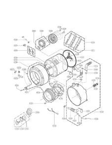 Drum And Tub Assembly Parts Diagram and Parts List for WM2250CW 00 LG Washer