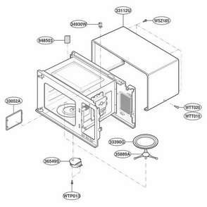 Oven Cavity Parts Diagram and Parts List for KCMS145JSS1 AS1EKAD LG Range