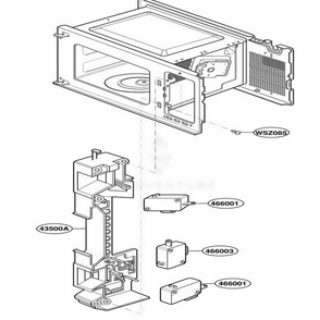Latch Board Parts Diagram and Parts List for 87910 MWESEC LG Range