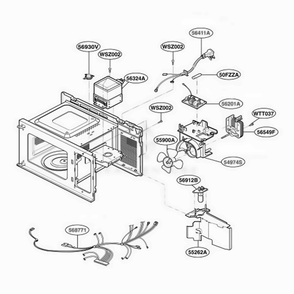 Interior Parts 2 Diagram and Parts List for MAL783W KW1EGSE LG Wall Oven