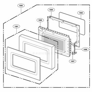 Door Parts Diagram and Parts List for HMB405 CSBEBSU LG Wall Oven