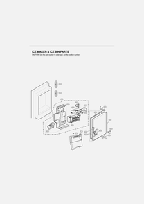 Ice Maker And Ice Bin Parts Diagram and Parts List for GR-J318LSJM ASTCNA0 LG Refrigerator