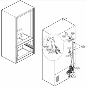 Valve And Water Tube Parts Diagram and Parts List for LFXC22526D ASBCNA4 LG Refrigerator